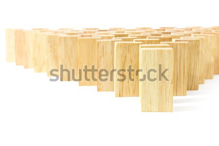 Row wooden domino Stock photo © stoonn