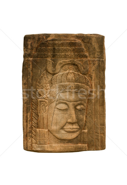 Stock photo: Sandstone carvings face woman1