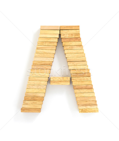 Fából készült dominó angol ábécé levelek fehér Stock fotó © stoonn