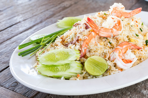 Fried rice with shrimp Stock photo © stoonn