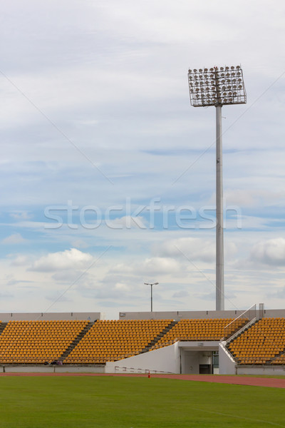 [[stock_photo]]: Spotlight · tour · stade · ciel · bleu · ciel · rue