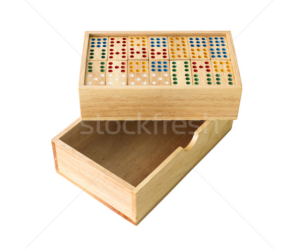 Wooden Domino in box Stock photo © stoonn