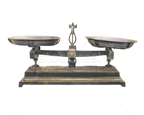 Old scales with cups isolated on white Stock photo © stoonn