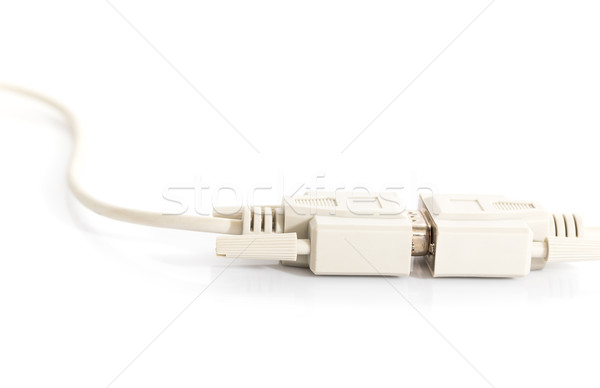 Stock photo: VGA input cable  connector with white cord