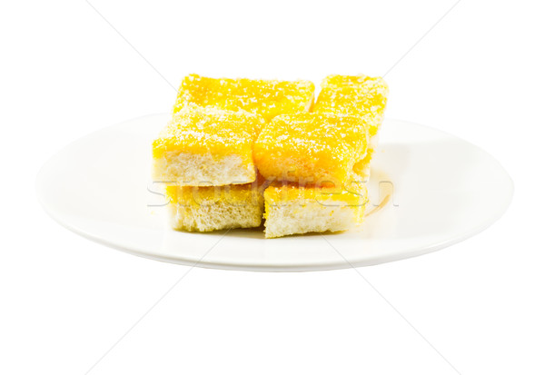 Ropogós kenyér cukor fehér pirítós pékség Stock fotó © stoonn