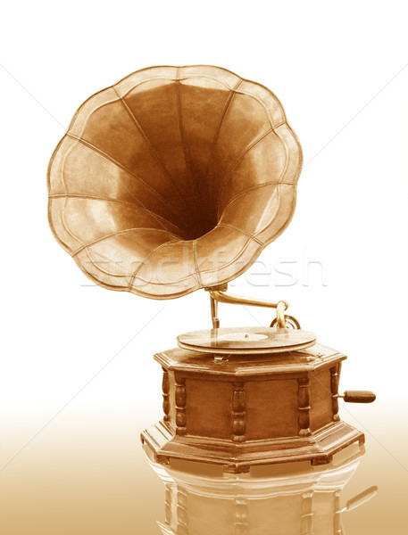 ヴィンテージ 蓄音機 ディスク 孤立した グランジ 音楽 ストックフォト © stoonn