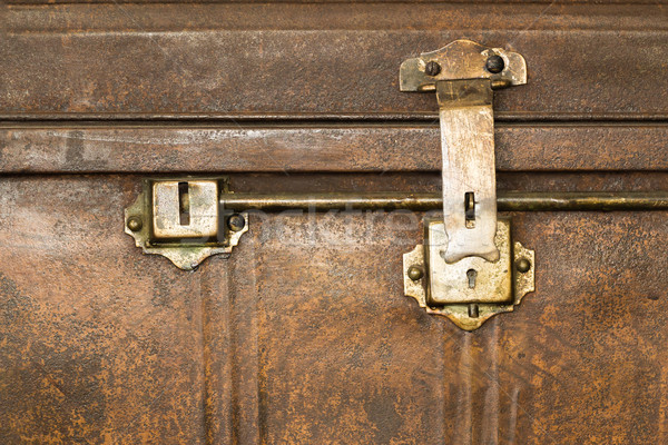  Lock of an old metal casket close up Stock photo © stoonn