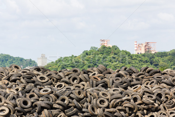 Alten Reifen Heap Recycling Anlage Thailand Stock foto © stoonn