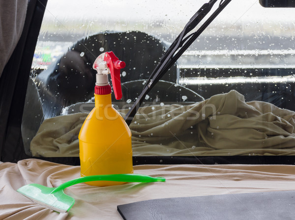 Car wash uitrusting gebruikt wassen auto garage Stockfoto © stoonn