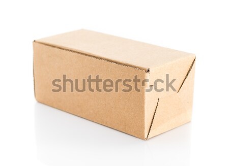 [[stock_photo]]: Brun · boîte · fermé · blanche · isolé · bureau