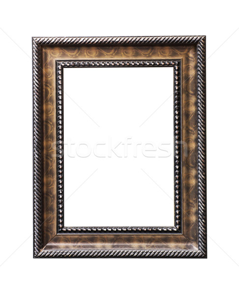 Foto stock: Vintage · moldura · de · madeira · isolado · quadro · branco