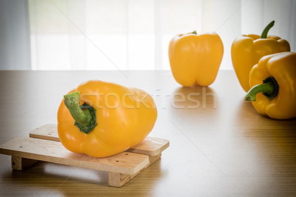 Fresh yellow bell peppers Stock photo © stoonn