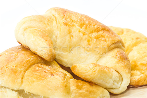 Proaspăt croissant izolat alb pâine grup Imagine de stoc © stoonn