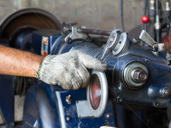 Old lathe in workshop Stock photo © stoonn
