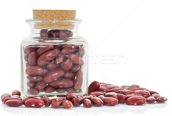Bottle full of Kidney  beans white background Stock photo © stoonn