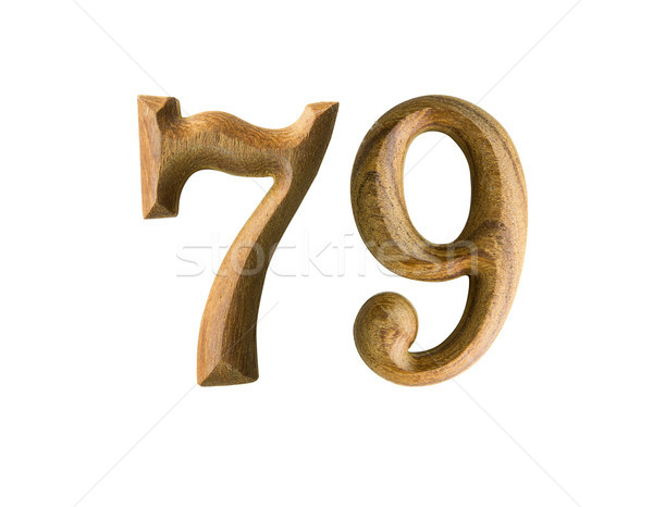 Fából készült numerikus gyönyörű izolált fehér absztrakt Stock fotó © stoonn