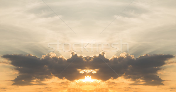 Dramatique ciel coucher du soleil soleil partie caché Photo stock © stoonn
