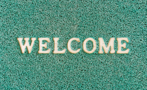 Green door mat Stock photo © stoonn