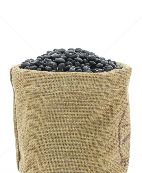 Dried black beans in sacks fodder Stock photo © stoonn