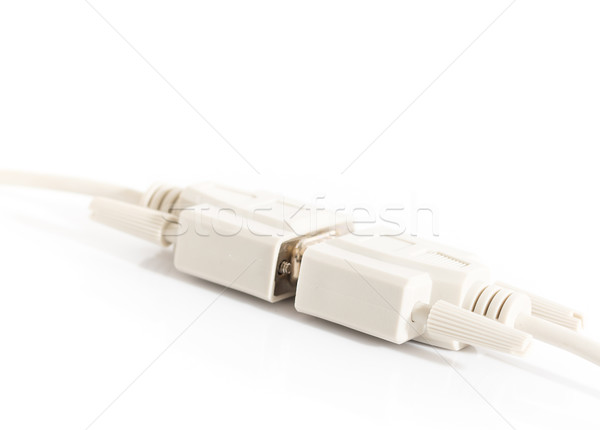 Câble blanche cordon internet technologie fond Photo stock © stoonn