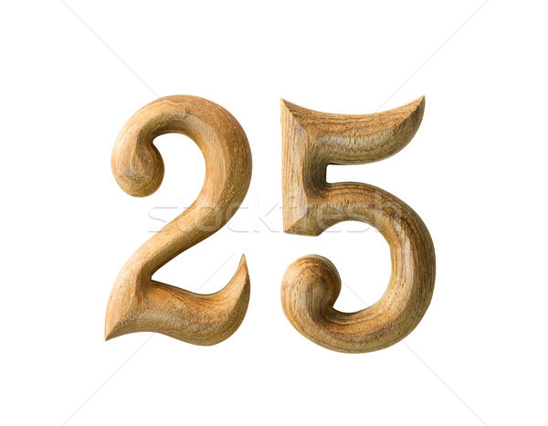 Stock photo: Wooden numeric 25