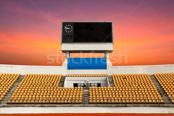 Stok fotoğraf: Stadyum · sayı · tahtası · turuncu · saat · üzerinde