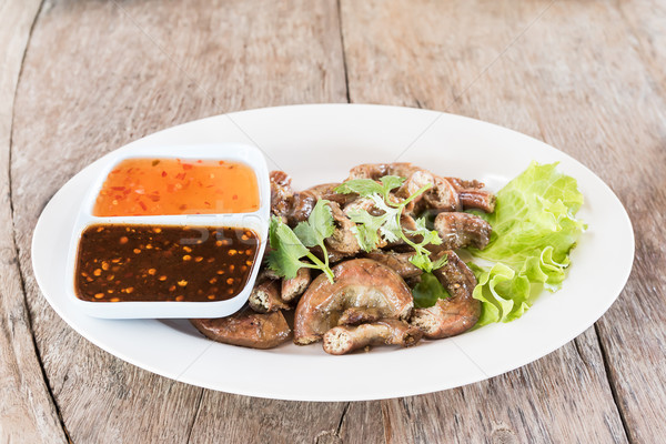 Pig's intestines grilled thai style food Stock photo © stoonn