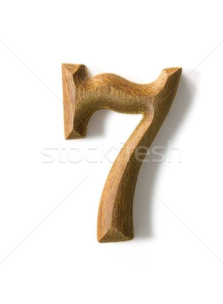Stock photo: Wooden numeric 7