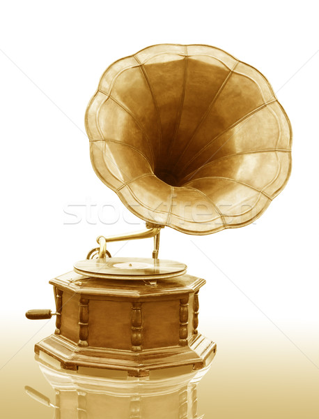 Vintage gramofone disco isolado grunge música Foto stock © stoonn