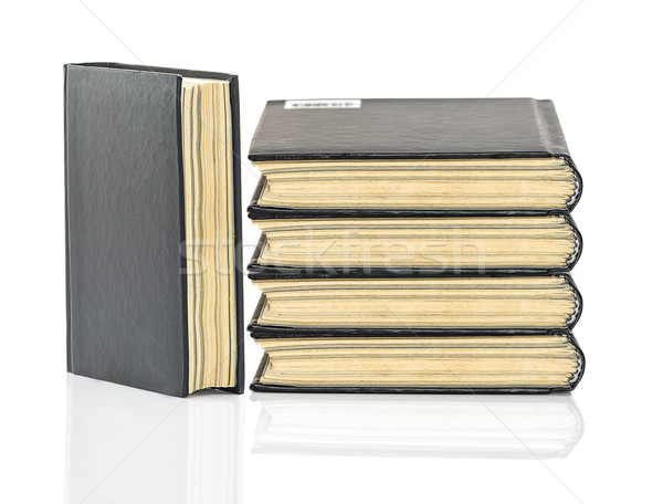 Fekete keményfedeles könyv fehér fényes tükröződés Stock fotó © stoonn