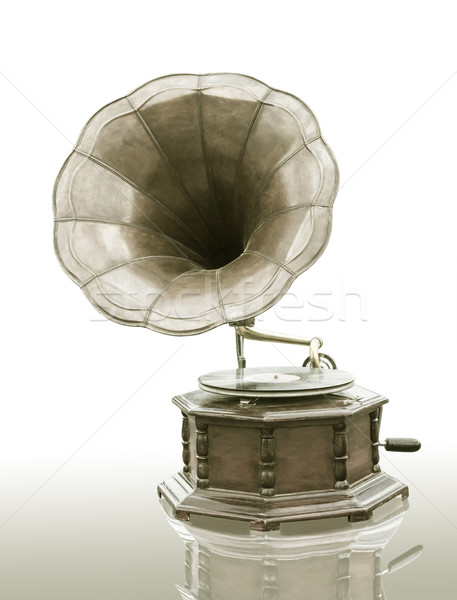 Vintage grammofono disco isolato grunge musica Foto d'archivio © stoonn