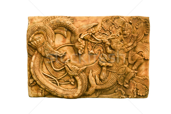 Dragons and monkey sculpture Stock photo © stoonn