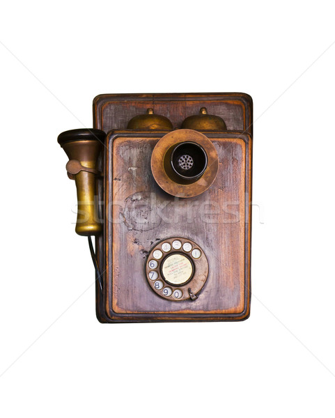 Eski telefon bağbozumu beyaz iletişim Stok fotoğraf © stoonn