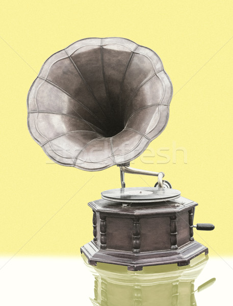 Vintage grammofoon schijf geïsoleerd grunge muziek Stockfoto © stoonn