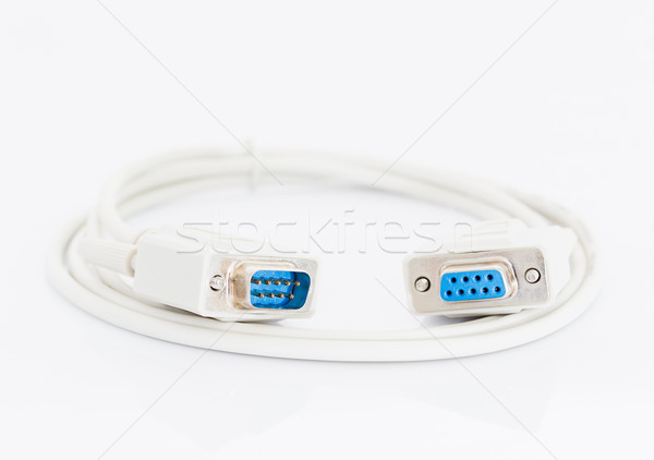 Stock photo: VGA cables connector with white cord