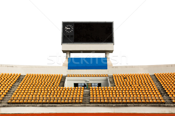 Stadion scorebord oranje klok boven Stockfoto © stoonn