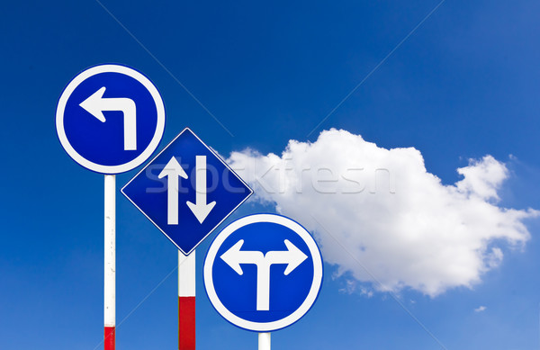 дороги дорожный знак синий небе знак путешествия Сток-фото © stoonn