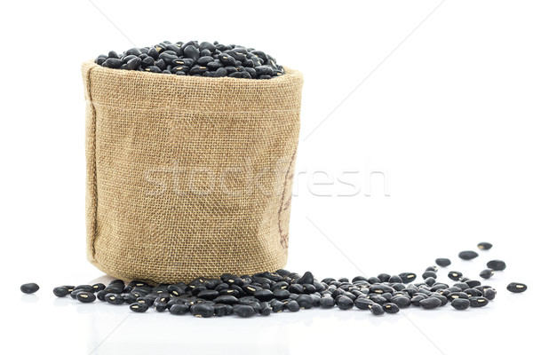 Dried black beans in Sacks fodder Stock photo © stoonn