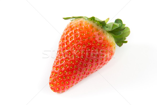 Solitaire fraise photos blanche alimentaire feuille [[stock_photo]] © Stootsy
