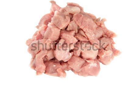 [[stock_photo]]: Photos · porc · viande · tranches · blanche · fond