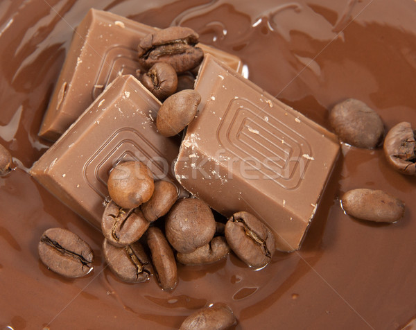 Grains de café chocolat photos pièces ensemble soft [[stock_photo]] © Stootsy