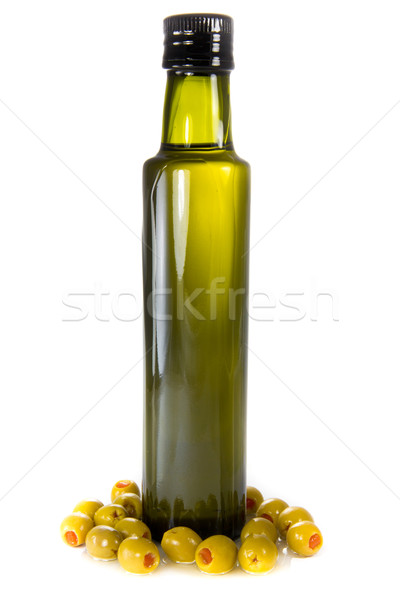 [[stock_photo]]: Bouteille · huile · d'olive · olives · photos · lumière · vert