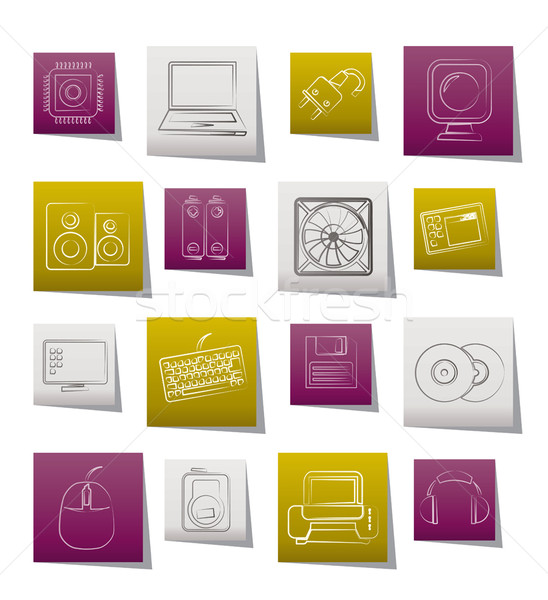 Computer Items and Accessories icons Stock photo © stoyanh