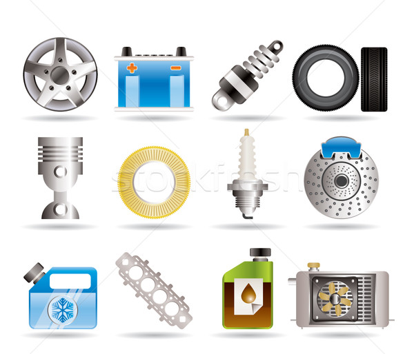 Realistic Car Parts and Services icons  Stock photo © stoyanh