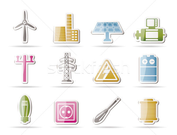 Electricity and power icons  Stock photo © stoyanh