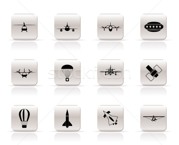Diverso aeromobili illustrazioni icone vettore Foto d'archivio © stoyanh