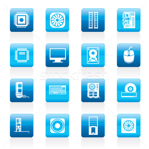 Сток-фото: компьютер · исполнении · оборудование · иконки · вектора