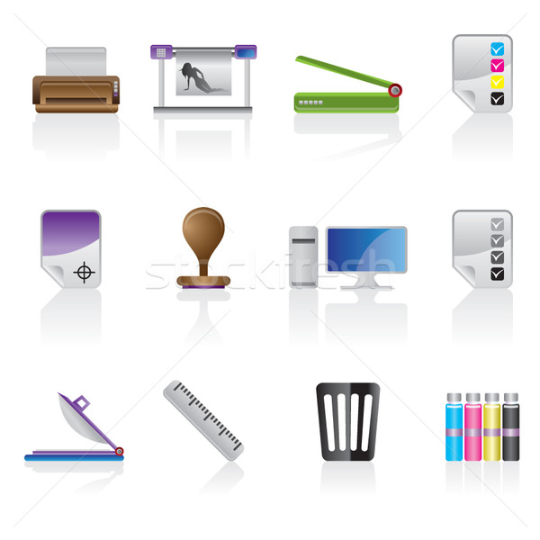 Print industry icons  Stock photo © stoyanh