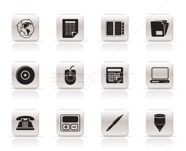 Negocios oficina herramientas iconos vector Foto stock © stoyanh