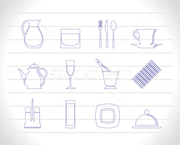 restaurant, cafe, bar and night club icons Stock photo © stoyanh